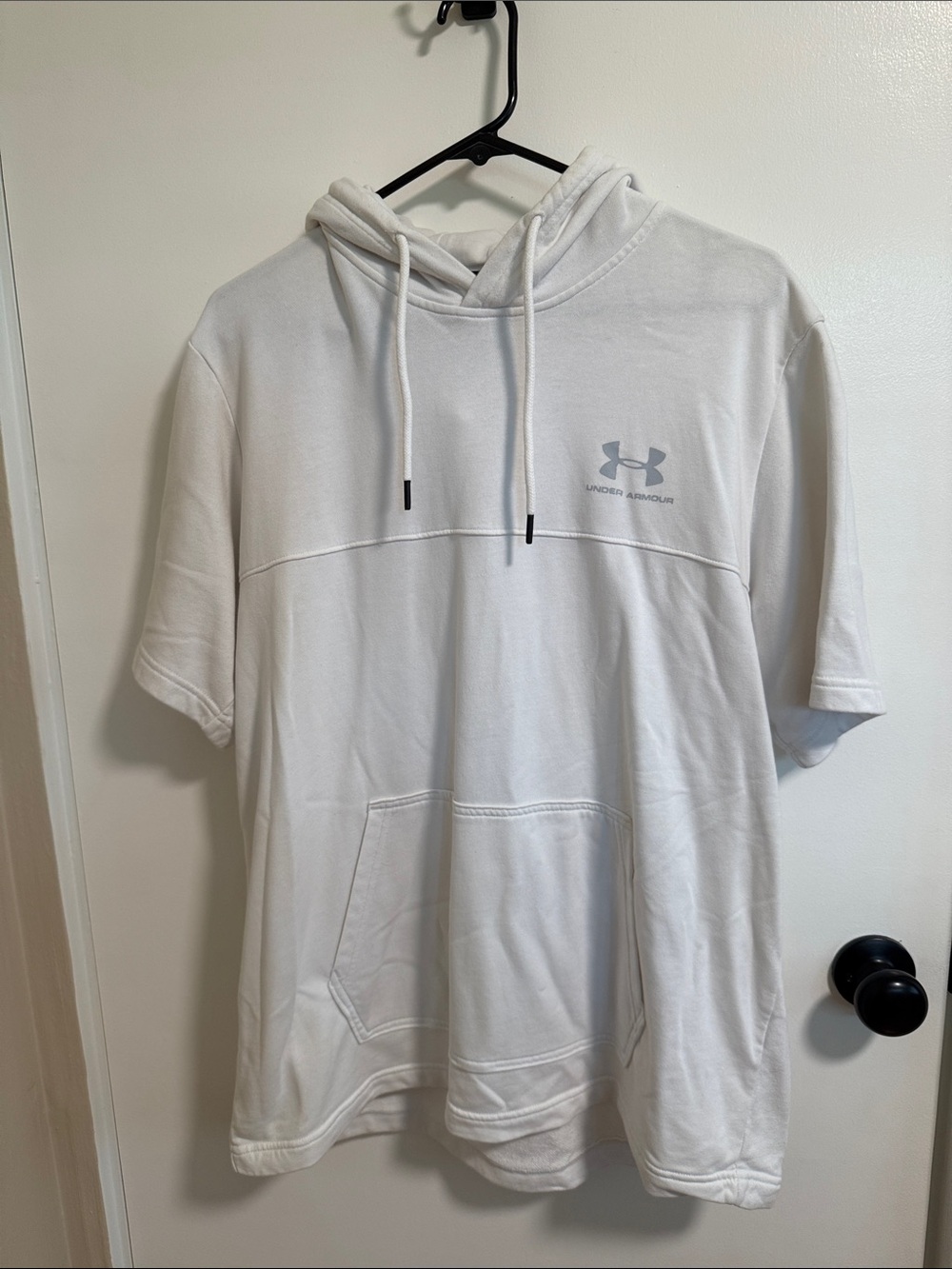 Under Armour White Short-Sleeve Hoodie with Logo